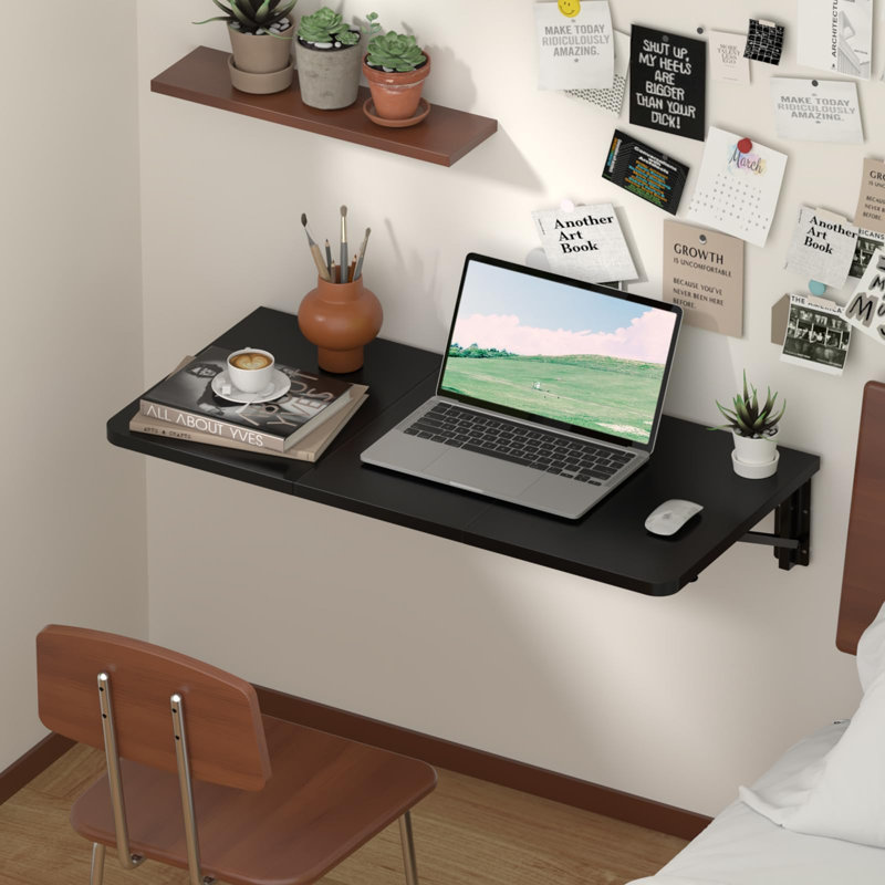 Table pliante murale avec supports robustes