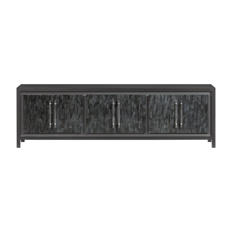 Signature Designs Elation White Long Media Console, Black