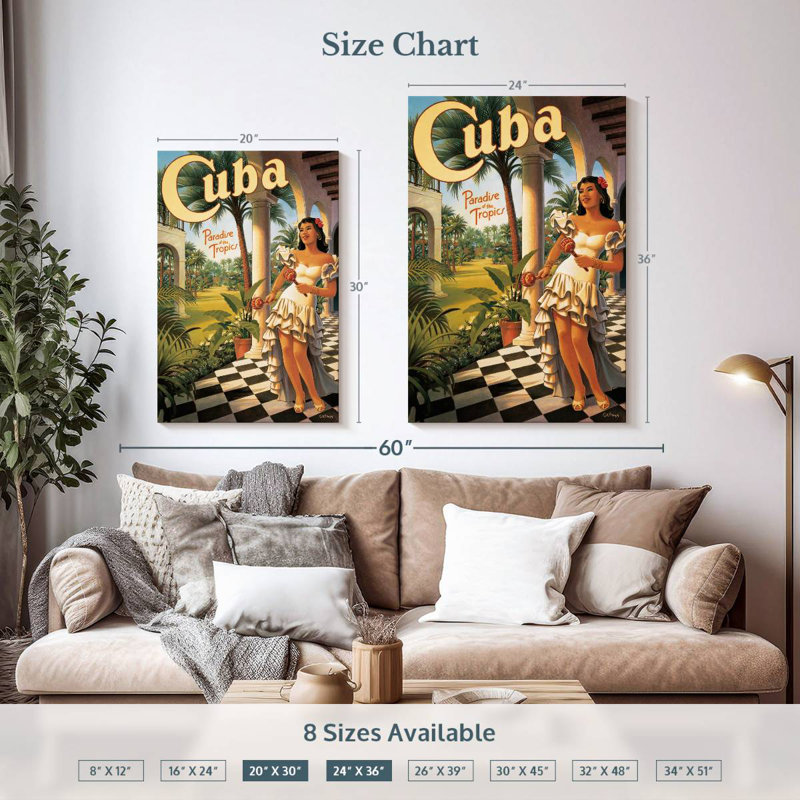 Enn Cuba, paradis des tropiques, H 36 po x l 24 po