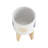 S/2 5/8" FUNKY PLANTER W/ STAND, WHITE