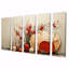 Ensemble de 5 décorations murales Vase rouge fleurs rouges séchées - Nature morte abstraite-620725205