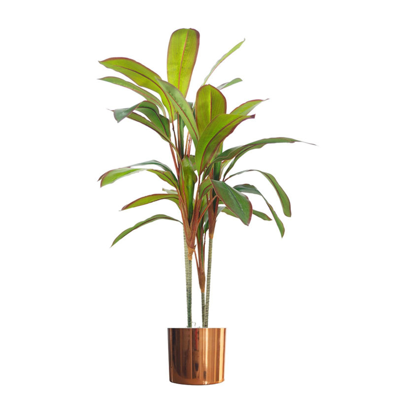 Angeleah 100cm Faux Dracaena Tree in Metal Planter, Copper