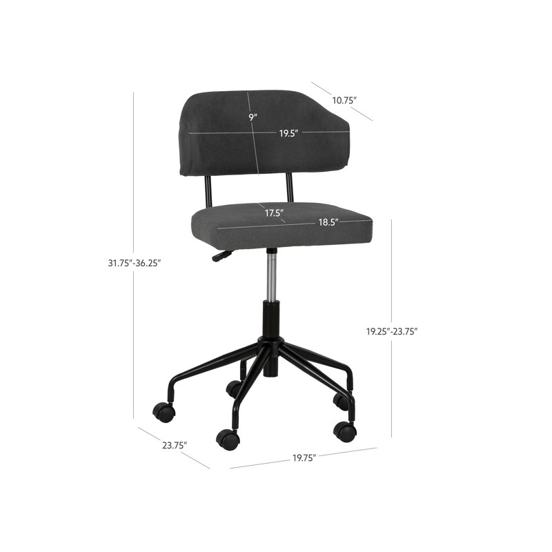 Tessa Swivel Office Chair, Gray