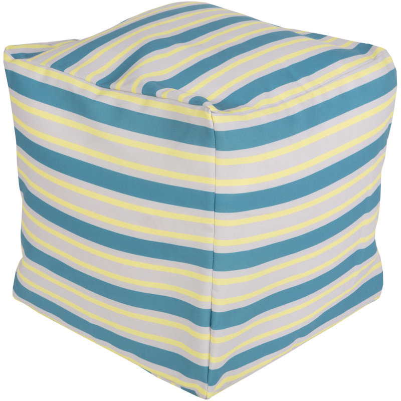 Virginia Beach Upholstered Pouf, Aqua