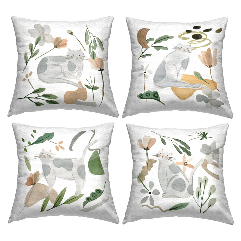 Ensemble de coussins décoratifs d'extérieur 4 pièces