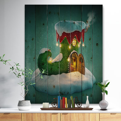 " Elf Shoe House On Snow Christmas Island "