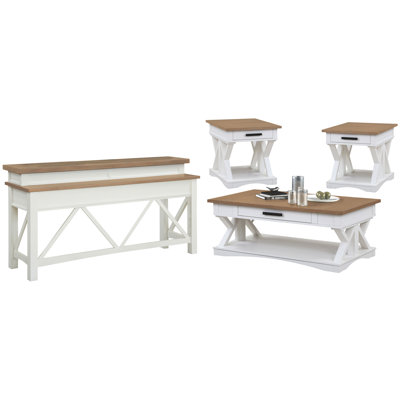 Table basse avec 2 tables de bout et console
