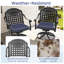 Ensemble de 2 chaises de salle à manger pivotantes en fonte d'aluminium avec accoudoirs et coussins bleus-765695018