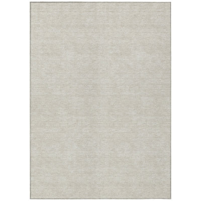 Riyala Beige Washable Indoor-Outdoor Rug - 