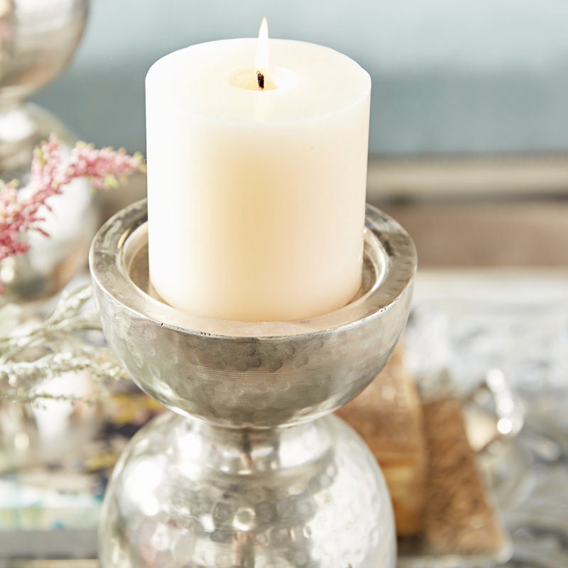 Iron Tabletop Candlestick, 14" H x 6" W x 6" D
