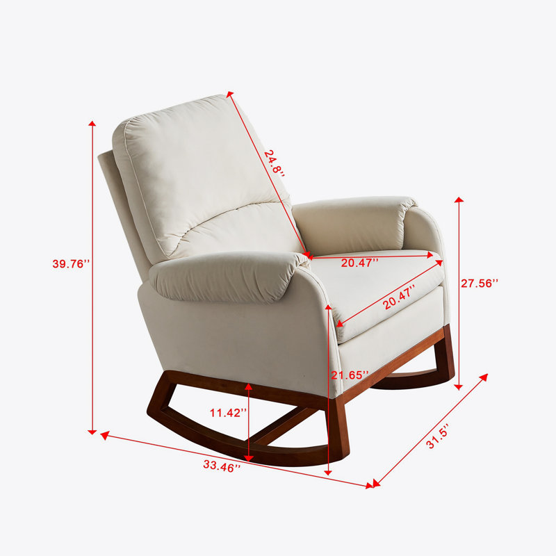 Chaise berçante moderne en velours pour salon et salle de lecture