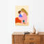 Loving Mother Child Embrace Colorful Whimsical Abstract Wall Art Print by Bea Muller - Wrapped Canvas Print-1589827376