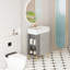 Meuble-lavabo à tablettes ouvertes avec lavabo en céramique et porte à fermeture douce, armoire de rangement sur le côté gauche-1390070545