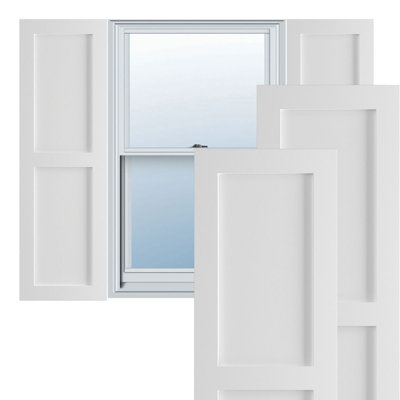 True Fit PVC Two Equal Flat Panel Shutters