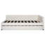 Lit plateforme capitonné en lin avec lit gigogne simple TG-320557697