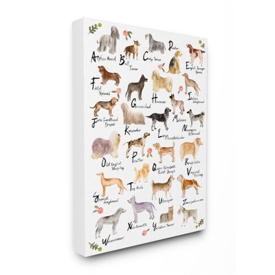 " Chic Alphabet Of Dogs With Floral Detail " by Melissa Want