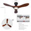 Ventilateur de plafond discret en bois massif avec éclairage DEL et télécommande-1364771463-1364771485-1364771480