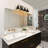 4-Light Bath Vanity Light Dimmable with Black Brass Metal Shade