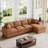 3 - Piece Corduroy Upholstered L-Shaped Sectional-438699076