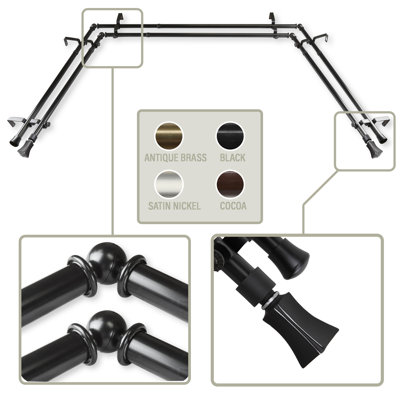 Steel Adjustable 6 Sided Curtain Rod