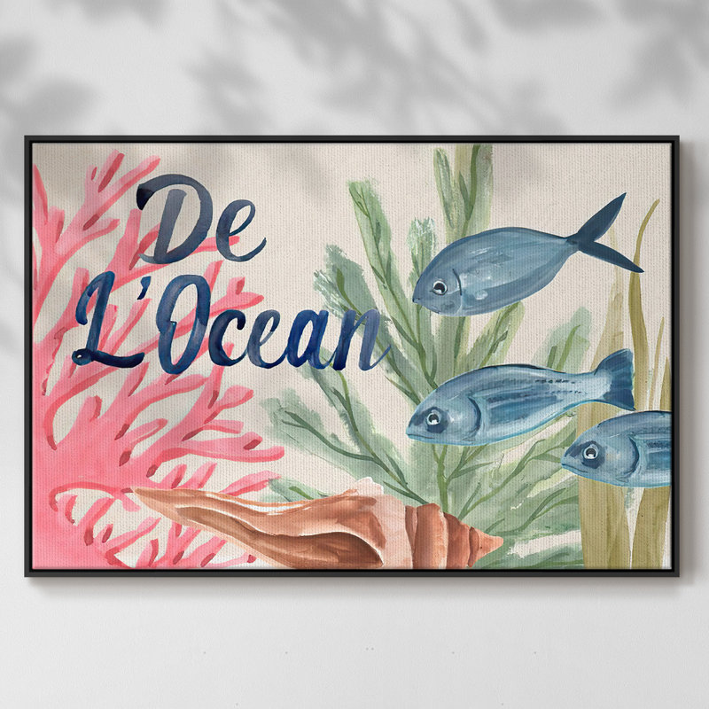 «Pastel Mer IV», reproduction d'art sur toile, H 17 po x l 25 po x P 2 po, Noir