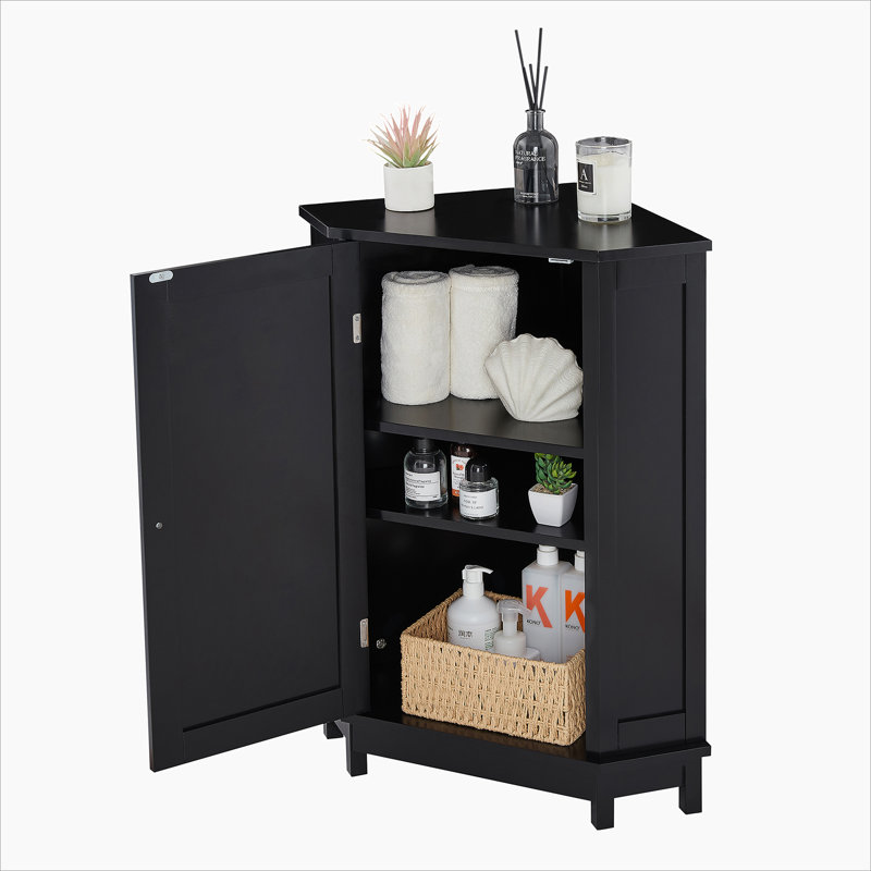 Armoire de rangement noire en coin Triangle, Noir
