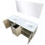 Rustic Double Vanity For Bath 60 In. W X 20 D, White Quartz Counter, 55 Mirror, Soft - Closing Function And Plenty Of Storage Areas Wide Bathroom With Surface, Close Cabinet Scratch