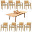 8 Seats 9 Pcs Grade-A Teak Wood Dining Set: 94" Double Extension Rectangle Table And 8 Travota Stacking Arm Chairs #11TV2008-99113189
