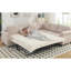 Canapé-lit modulaire Sleeper, 6 places, mousse haute, canapé modulaire beige, tissu, bois,