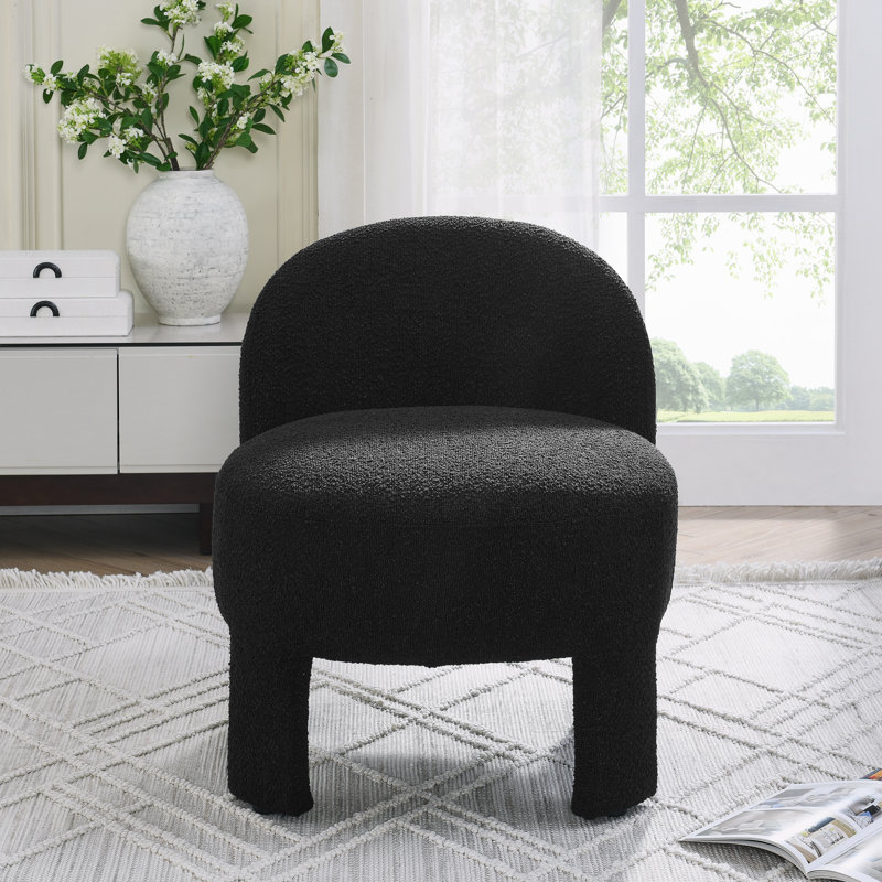 Chaise d'appoint rembourrée Leif, Tissu noir