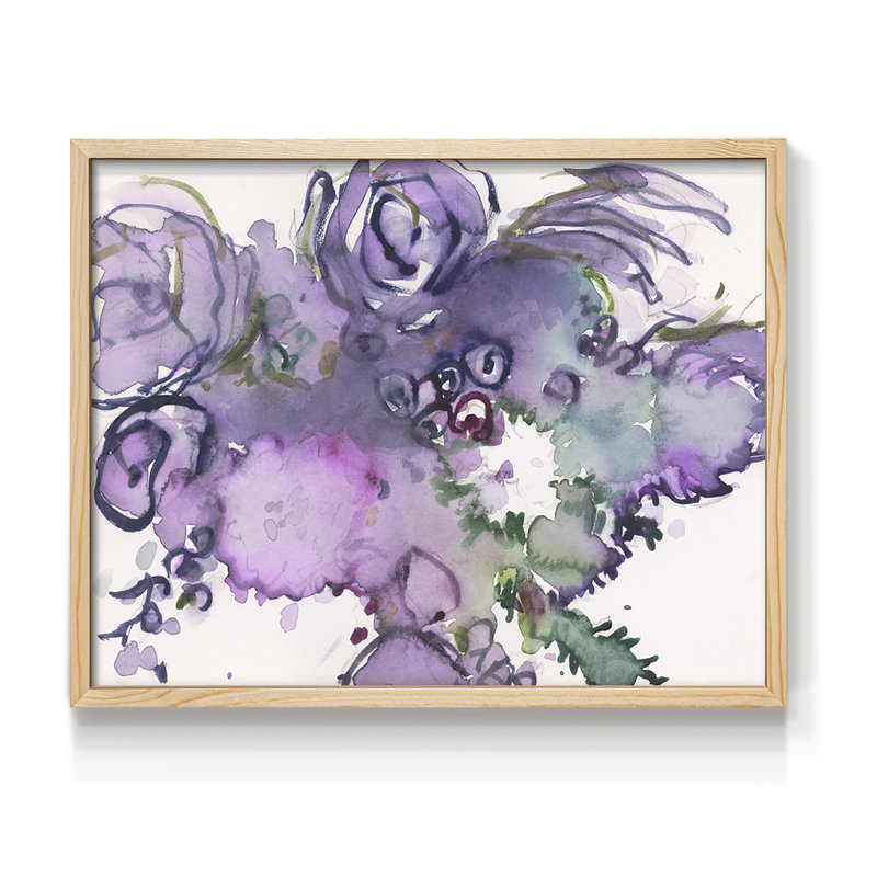 Lavande florale Splendor II - impression encadrée - réarmable, Naturel, H 11 po x l 14 po