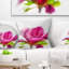 Fleur de magnolia rose pleine fleur - coussin à imprimé floral-30743810-30743813