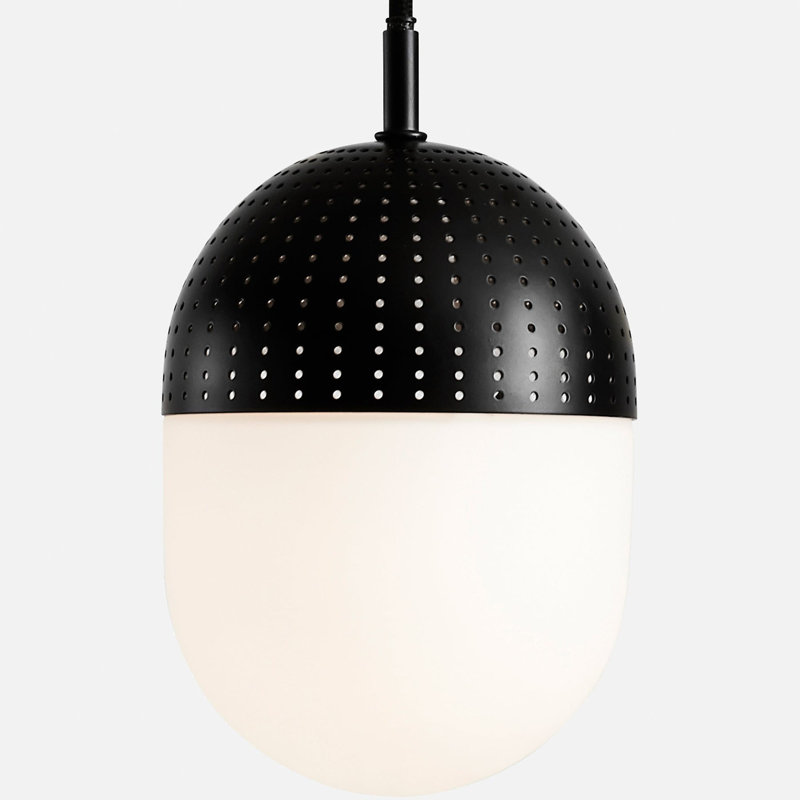 Dot Pendant (Medium), Black/White, Black, 125.3" H x 4.7" W x 4.7" D