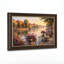 Art mural antique sur toile encadré doré pour le salon, la chambre à coucher, le bureau ou le vestibule - décoration murale décorative avec scène de rivière-129050962-129050959