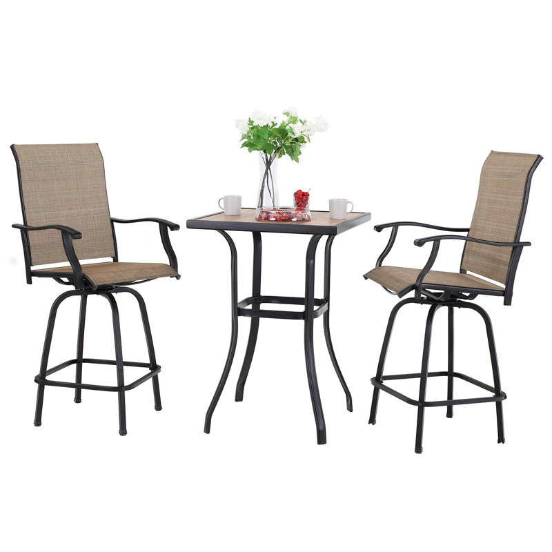 Table de patio et tabourets de bar 