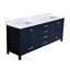 Meuble-lavabo double 84 po avec plateau en pierre reconstituée Render-826418514