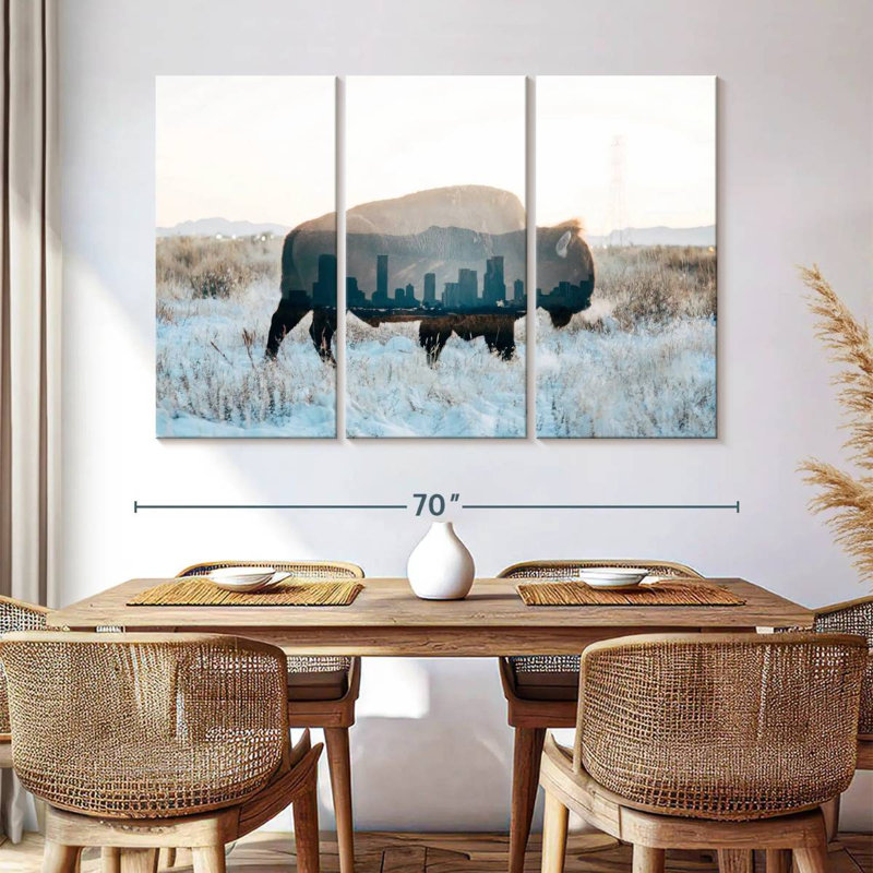 Bison de Brampt et horizon, H 42 po x l 65 po