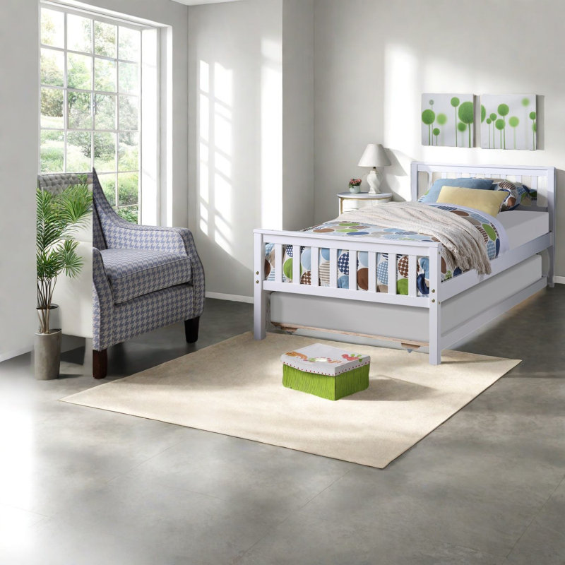 Lits simples peu encombrants avec lit gigogne en bois de pin, style moderne pour les petites chambres