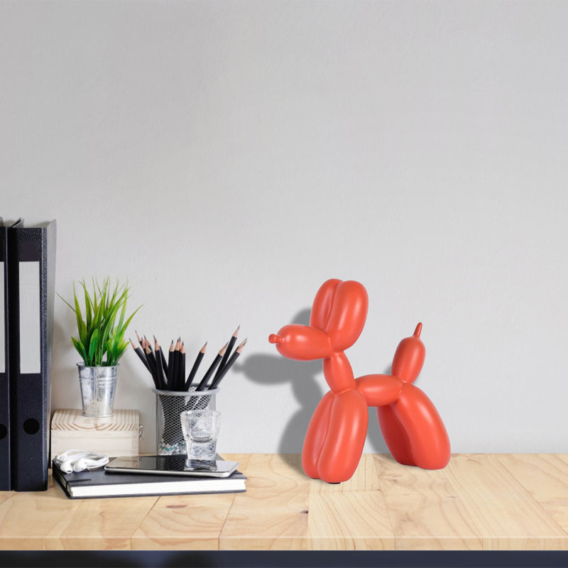 Ornement de statue créative pour chien ballon (1 pièce) - Sculpture en résine décorative pour chambre à coucher, bureau, plusieurs couleurs disponibles