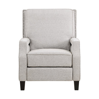 Push Back Reclining Chair Transitional Style Chenille Fabric Self-Reclining Motion Chair 1Pc Cushion Seat Modern Living Room Furniture