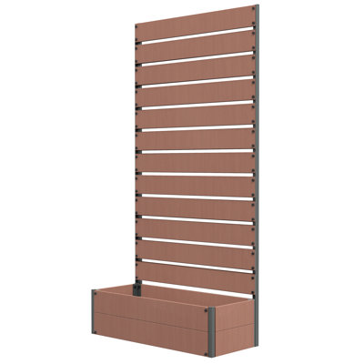 Jardinière en treillis pour plantes grimpantes, lit de jardin surélevé avec treillis, jardinière pour jardin extérieur, brun clair