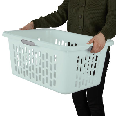 Sterilite Laundry Basket, 2 Bushel Plastic Hamper with Handles, 18 Pack