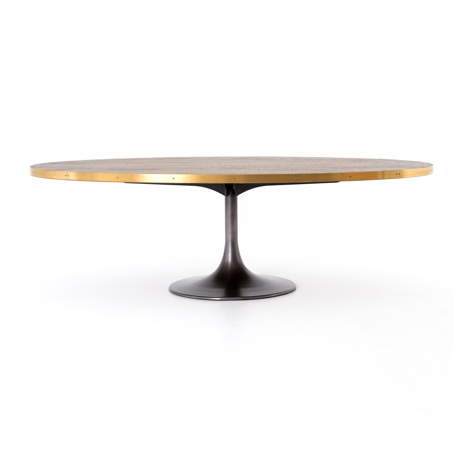 Kerey Round Dining Table, Brass