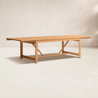 Table de salle à manger d'extérieur extensible en eucalyptus Alyisa