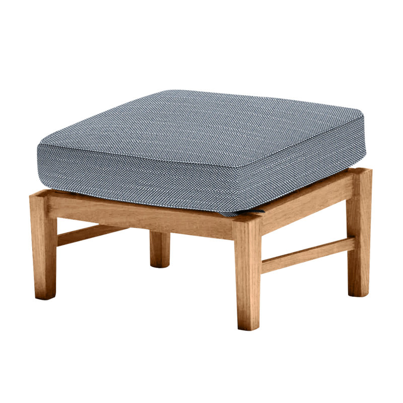 Repose-pieds Croquet - Teck naturel, Teck naturel, InsideOut® Rollo ‑ lin Chambray, Welt