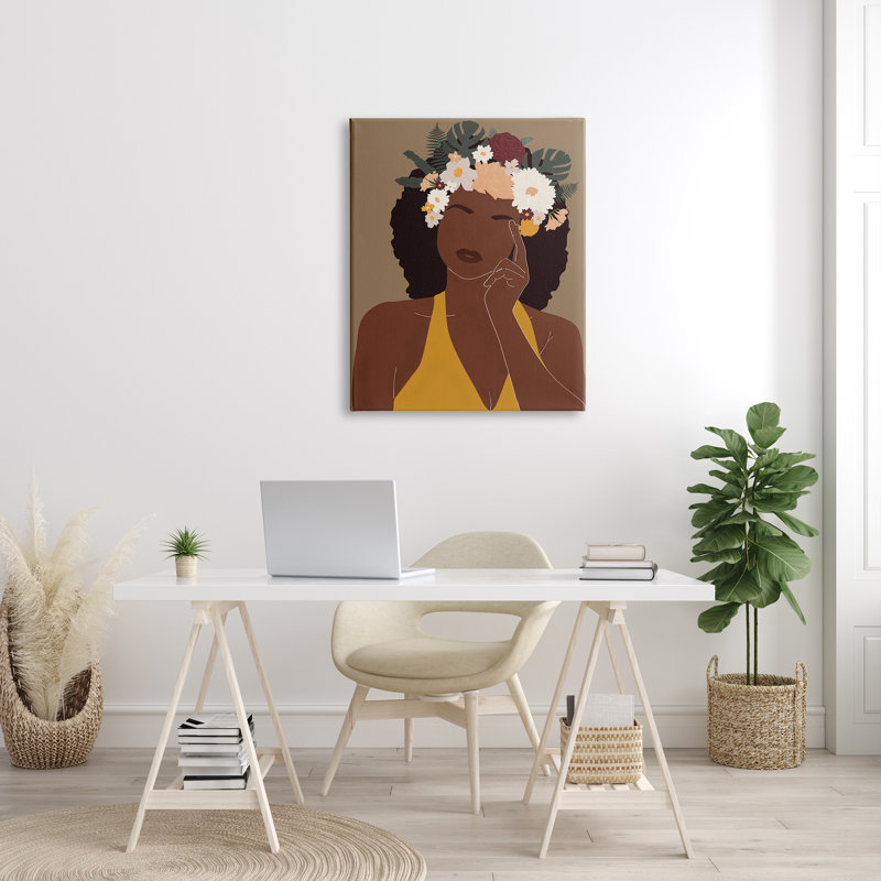 Femme méditant - Impression sur toile, Toile tendue, H 40 po x l 30 po