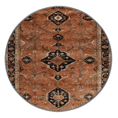 Machine Washable Persian Brown Area Rug