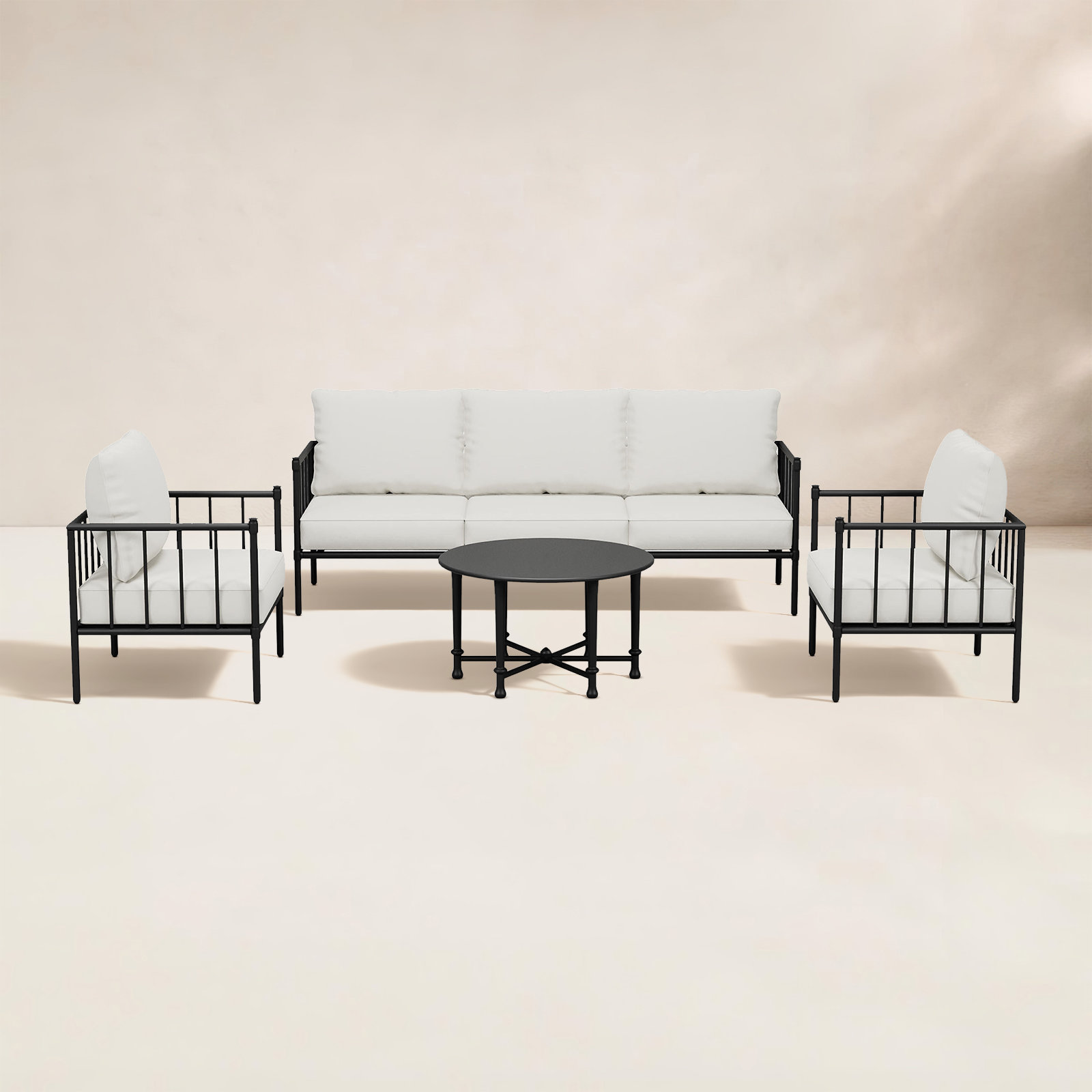 5 Person Outdoor Conversation Furniture Set Seating Group With Cushions