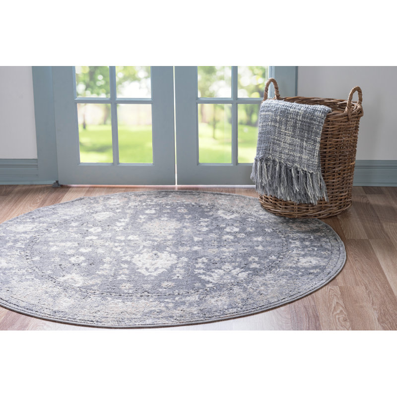 Burrill Abstract Area Rug, Round 7'1"