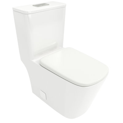 Ceramic Dual Flush Toilet - Efficient Water Usage, Cost Savings Advanced Siphon Technology, Flawless Flushing